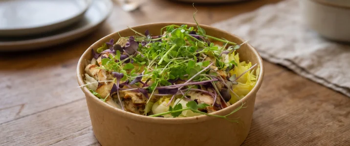 Microgreens prepared in bowls